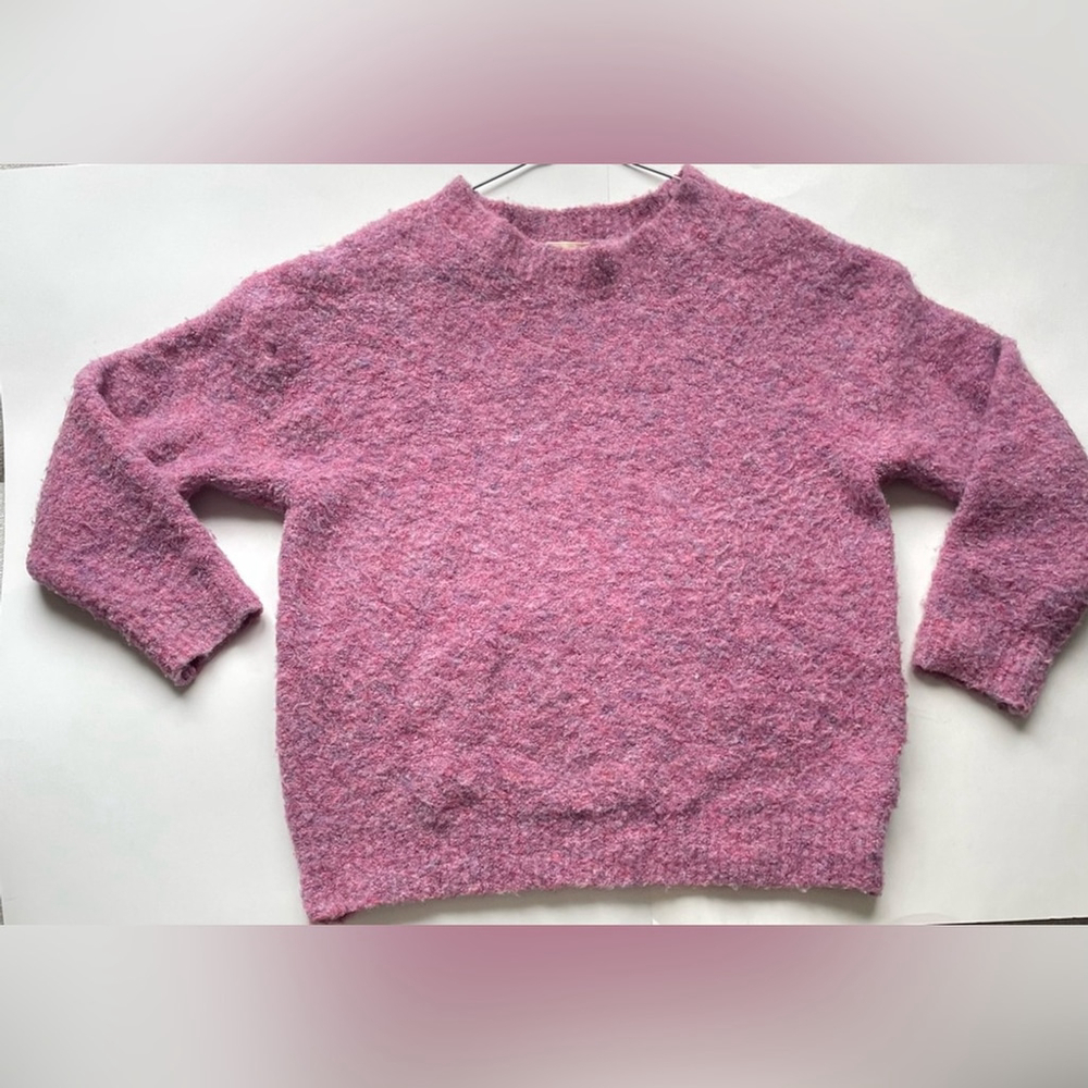 Artlove Paris Pink Fluffy Sweater XL Textured Knit Round Neck - Picture 2 of 7